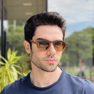 safine com br oculos de sol masculino quadrado marrom degrade marlon