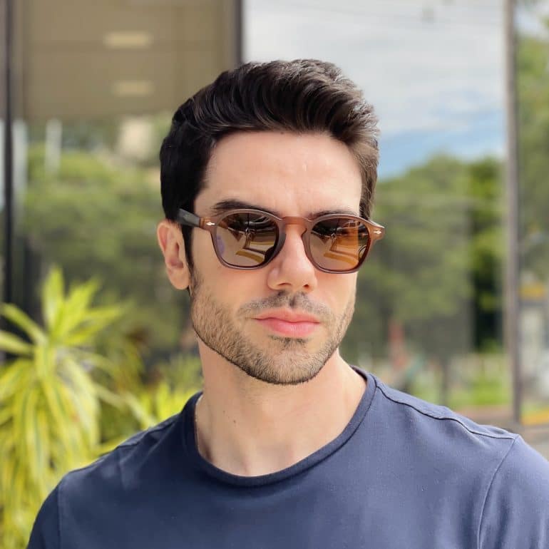 safine com br oculos de sol masculino quadrado marrom marlon