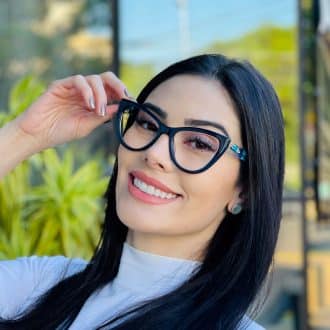 safine com br oculos de grau feminino gatinho azul dulce