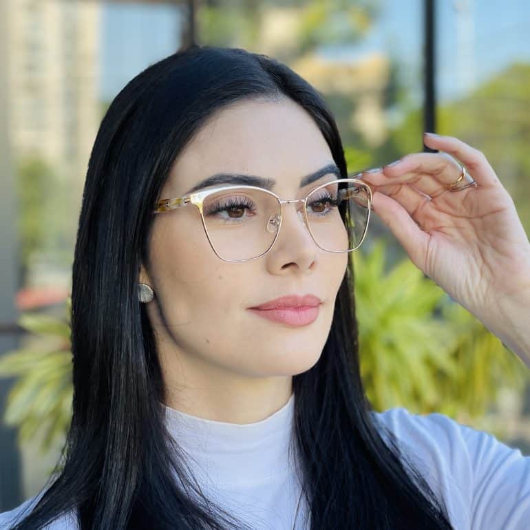 safine com br oculos de grau feminino gatinho dourado lena 1