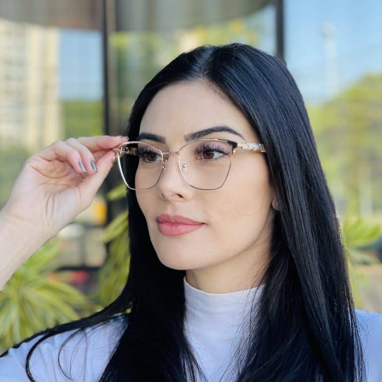 safine com br oculos de grau feminino gatinho dourado lena 4