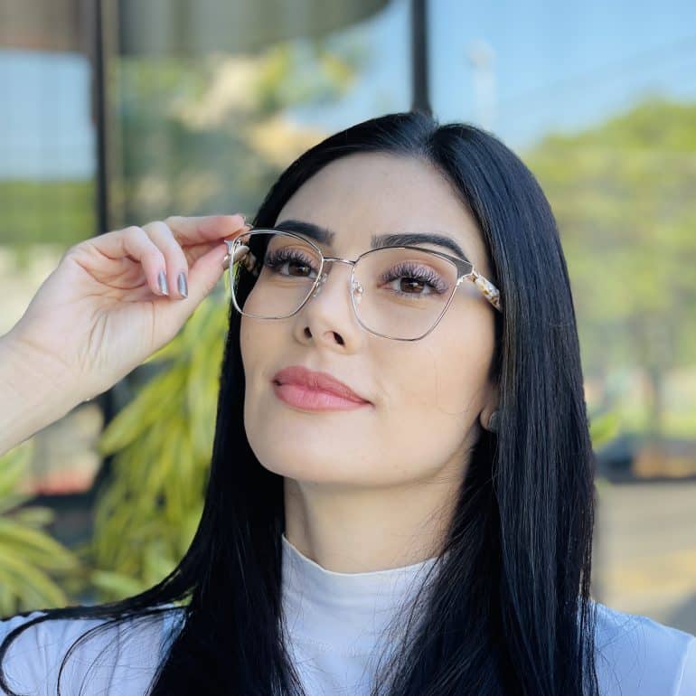 safine com br oculos de grau feminino gatinho dourado lena 5