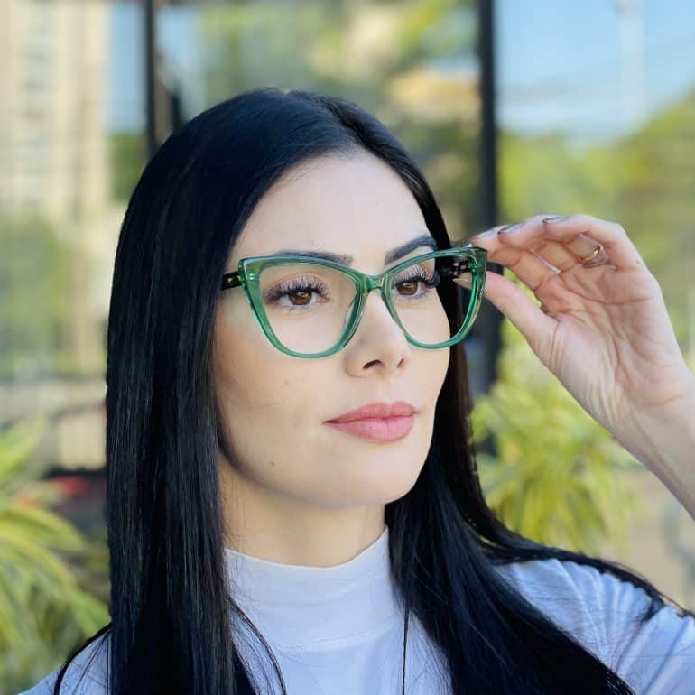 safine com br oculos de grau feminino gatinho verde olga 4