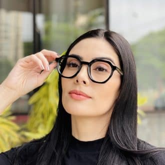 safine com br oculos de grau feminino hexagonal preto mari 3