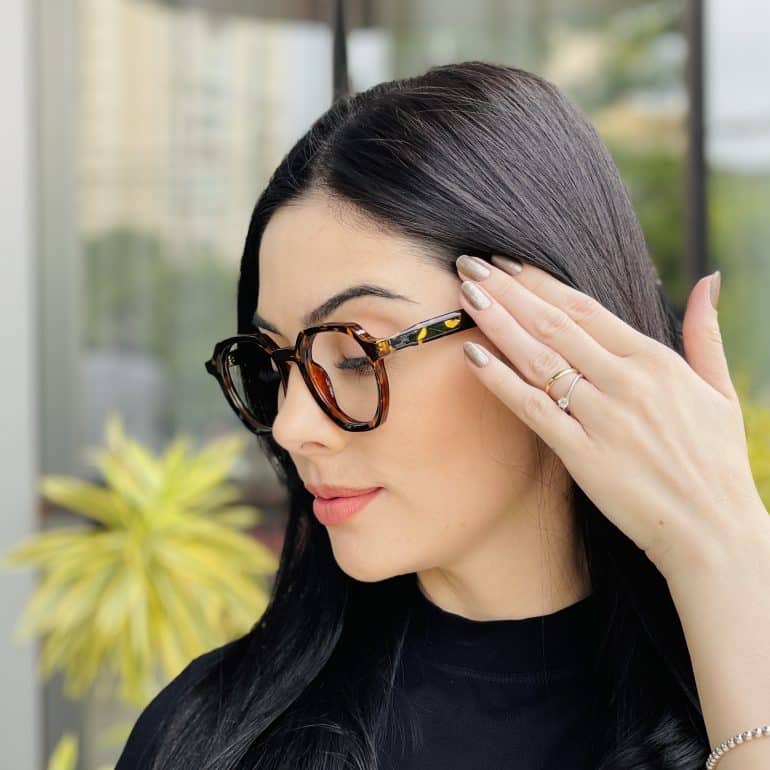 safine com br oculos de grau feminino hexagonal tartaruga mari 1