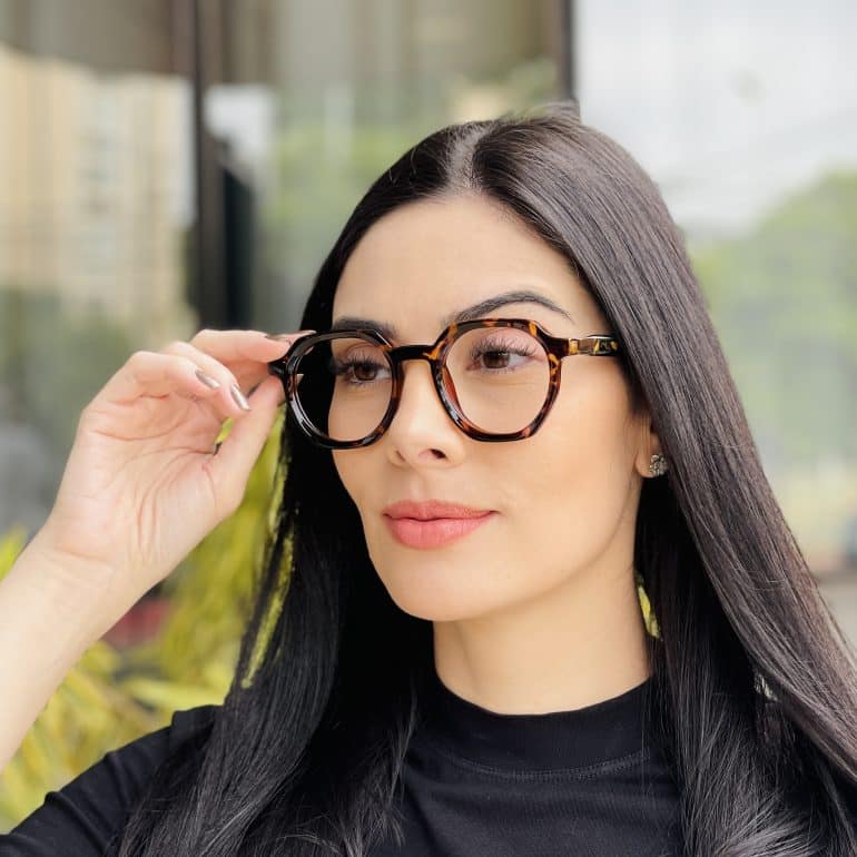 safine com br oculos de grau feminino hexagonal tartaruga mari 2