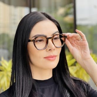 safine com br oculos de grau feminino hexagonal tartaruga mari 3