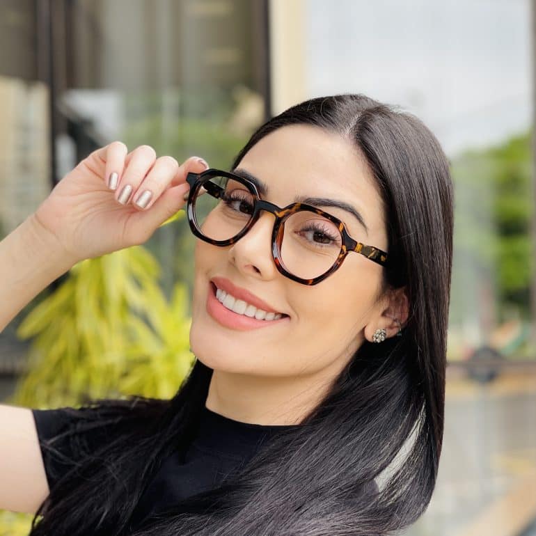safine com br oculos de grau feminino hexagonal tartaruga mari