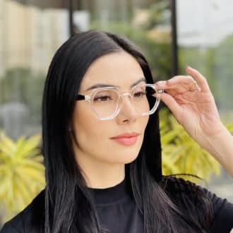 safine com br oculos de grau feminino hexagonal transparente mari 3