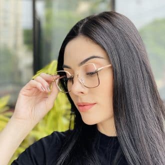 safine com br oculos de grau feminino quadrado nude e marrom yasmim 2