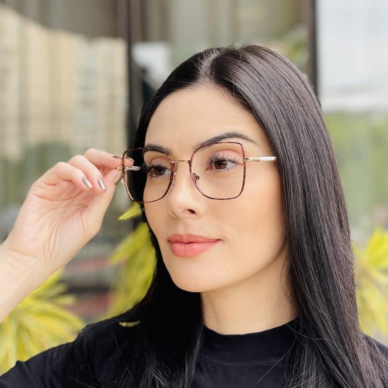 safine com br oculos de grau feminino quadrado tartaruga yasmim 3