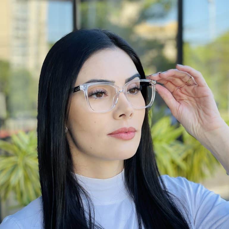 safine com br oculos de grau feminino quadrado transparente babi 5