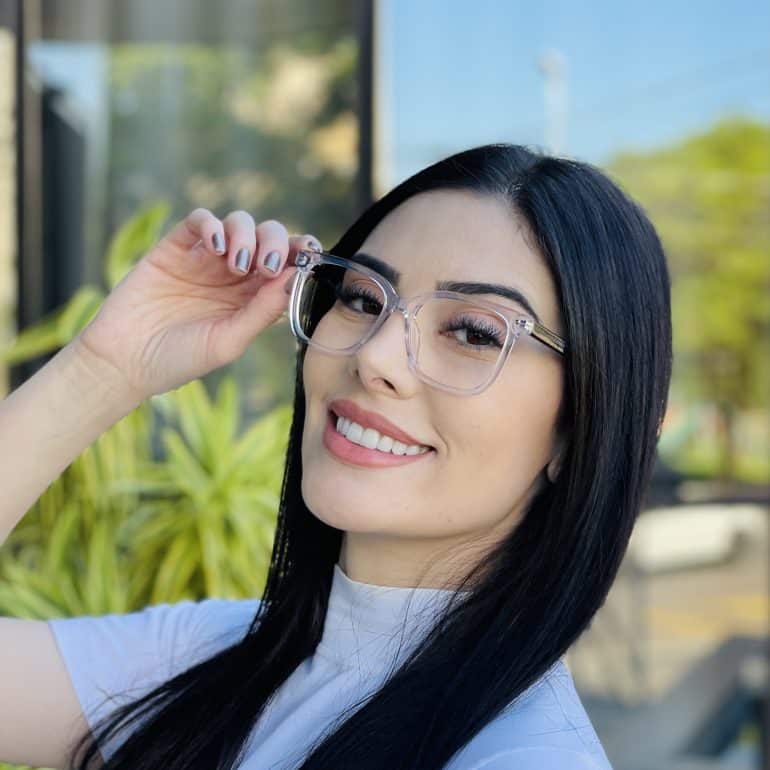 safine com br oculos de grau feminino quadrado transparente babi