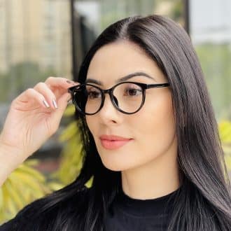 safine com br oculos de grau feminino redondo preto luma 3