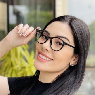 safine com br oculos de grau feminino redondo preto luma