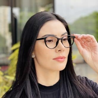 safine com br oculos de grau feminino redondo preto luma 4