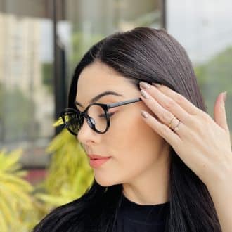 safine com br oculos de grau feminino redondo preto luma 5