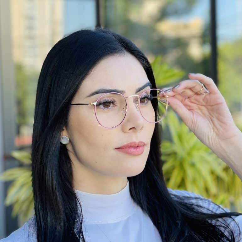 safine com br oculos de grau feminino redondo rosa drica 1