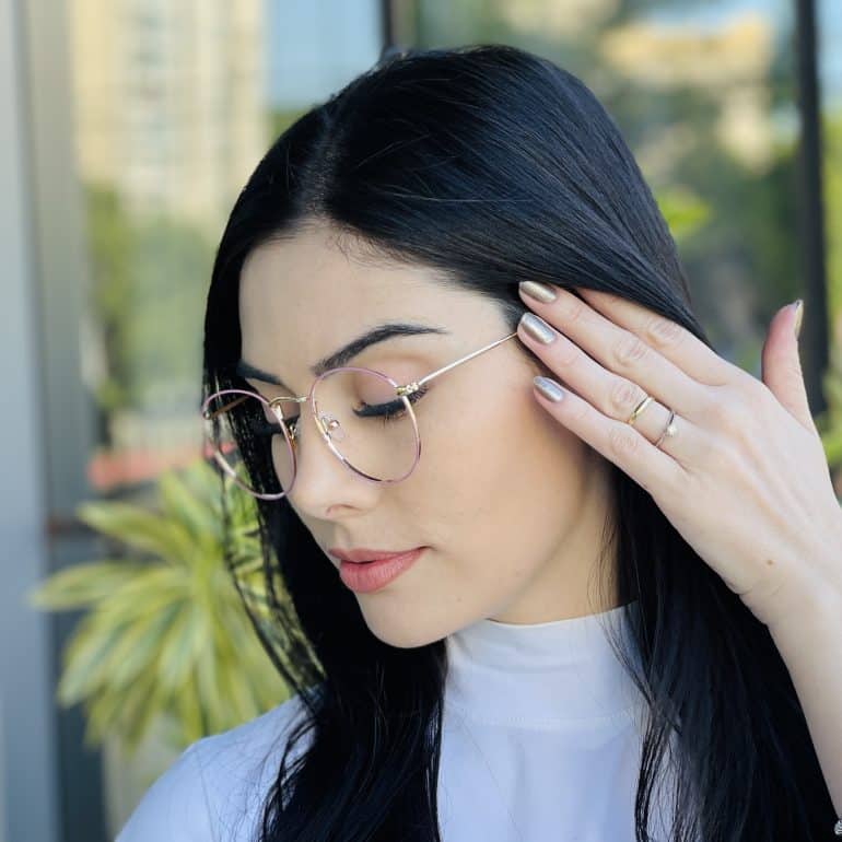 safine com br oculos de grau feminino redondo rosa drica 2