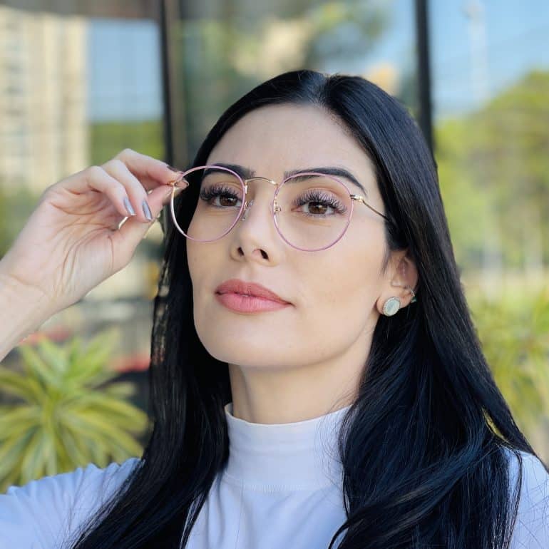 safine com br oculos de grau feminino redondo rosa drica 3