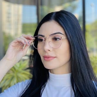 safine com br oculos de grau feminino redondo rosa drica 5