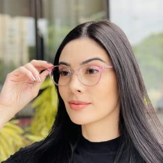 safine com br oculos de grau feminino redondo rosa luma 6