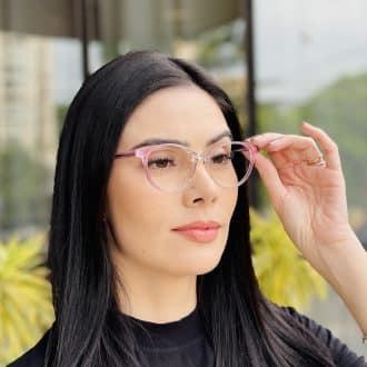 safine com br oculos de grau feminino redondo rosa luma 7
