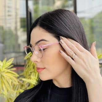 safine com br oculos de grau feminino redondo rosa luma 8