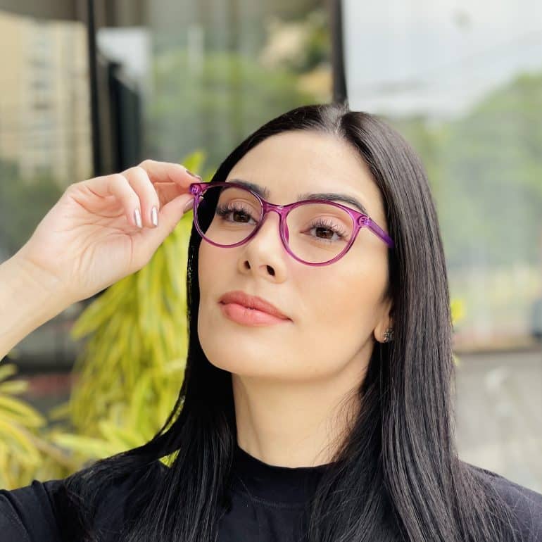 safine com br oculos de grau feminino redondo roxo luma 2