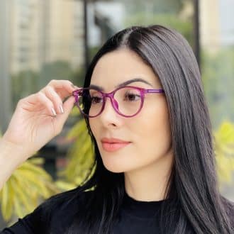 safine com br oculos de grau feminino redondo roxo luma 4