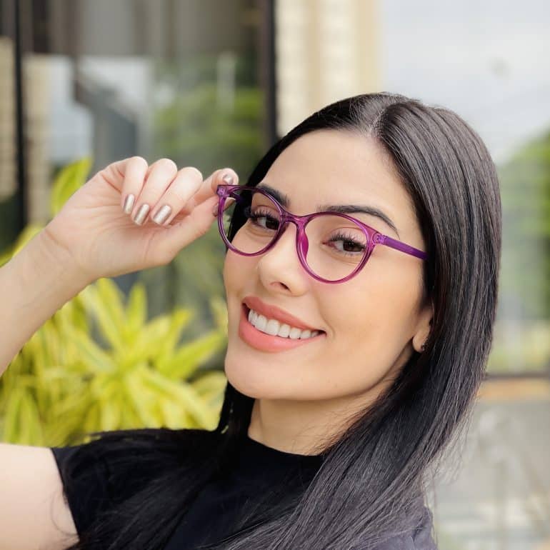 safine com br oculos de grau feminino redondo roxo luma