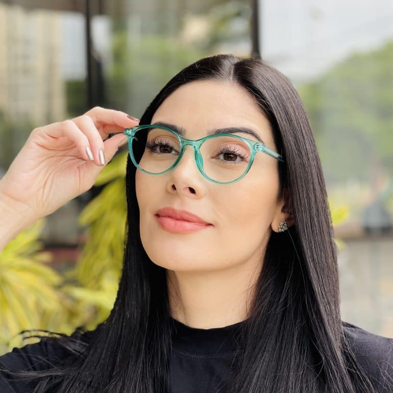 safine com br oculos de grau feminino redondo verde luma 1