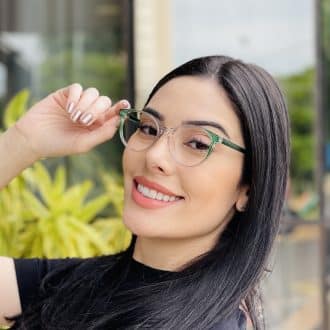 safine com br oculos de grau feminino redondo verde transparente luma