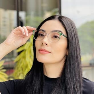 safine com br oculos de grau feminino redondo verde transparente luma 5