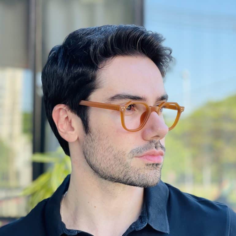 safine com br oculos de grau masculino hexagonal caramelo liam 1