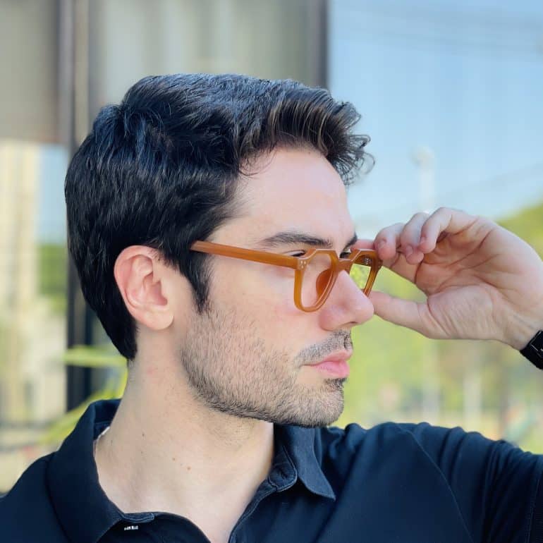 safine com br oculos de grau masculino hexagonal caramelo liam 2