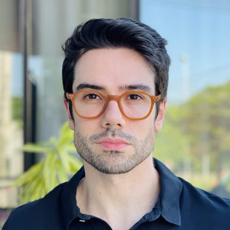 safine com br oculos de grau masculino hexagonal caramelo liam