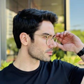 safine com br oculos de grau masculino redondo dourado fabio 2