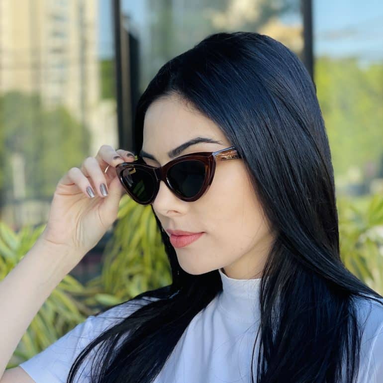 safine com br oculos de sol feminino gatinho marrom analu 4