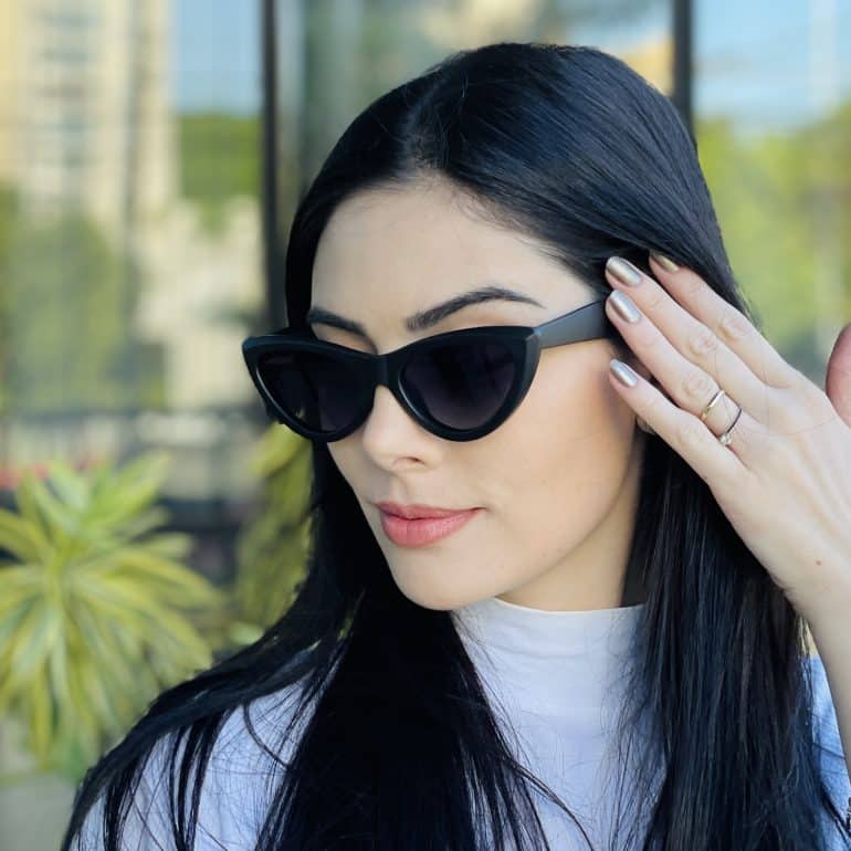 safine com br oculos de sol feminino gatinho preto fosco analu 2