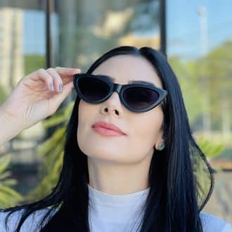 safine com br oculos de sol feminino gatinho preto fosco analu 3
