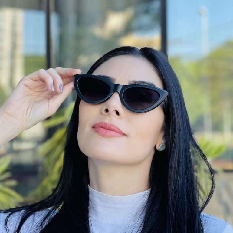safine com br oculos de sol feminino gatinho preto fosco analu 3