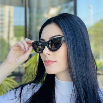 safine com br oculos de sol feminino gatinho preto fosco analu 4