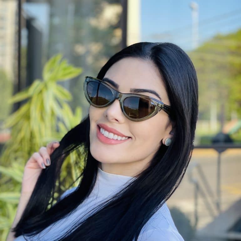 safine com br oculos de sol feminino gatinho verde analu