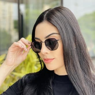 safine com br oculos de sol feminino hexagonal preto camila 4