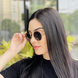 safine com br oculos de sol feminino redondo preto e rose nina 2