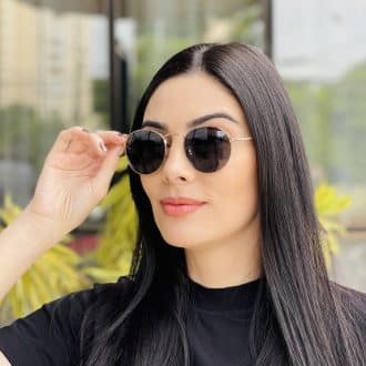 safine com br oculos de sol feminino redondo preto e rose nina 3