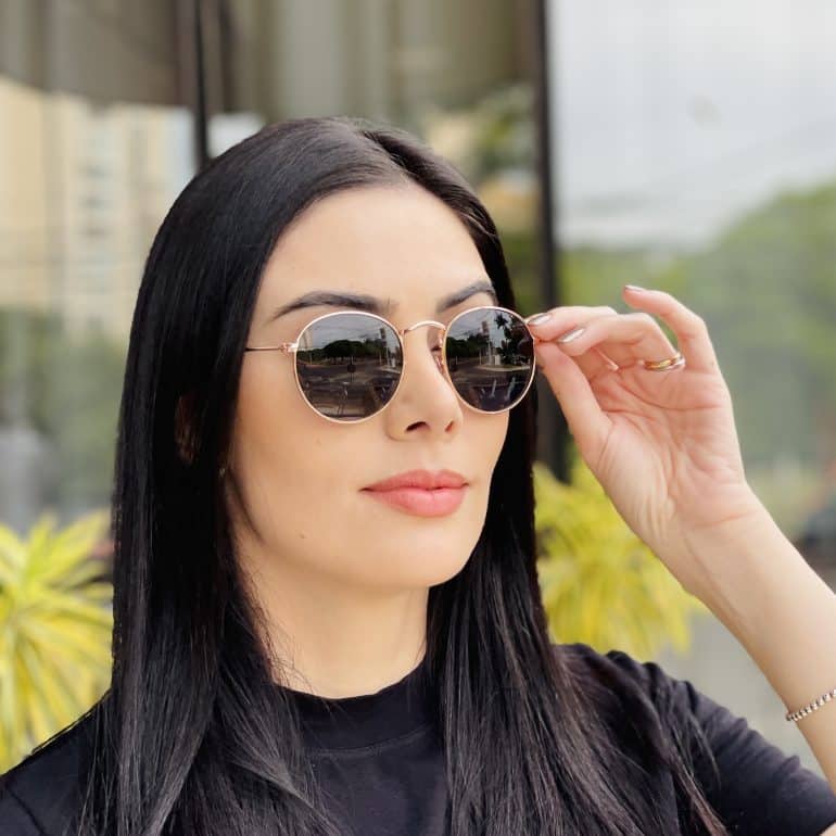 safine com br oculos de sol feminino redondo preto e rose nina 4