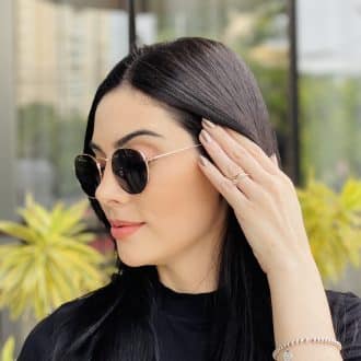 safine com br oculos de sol feminino redondo preto e rose nina 5
