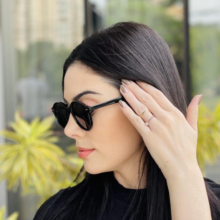 safine com br oculos de sol feminino redondo preto luana 2